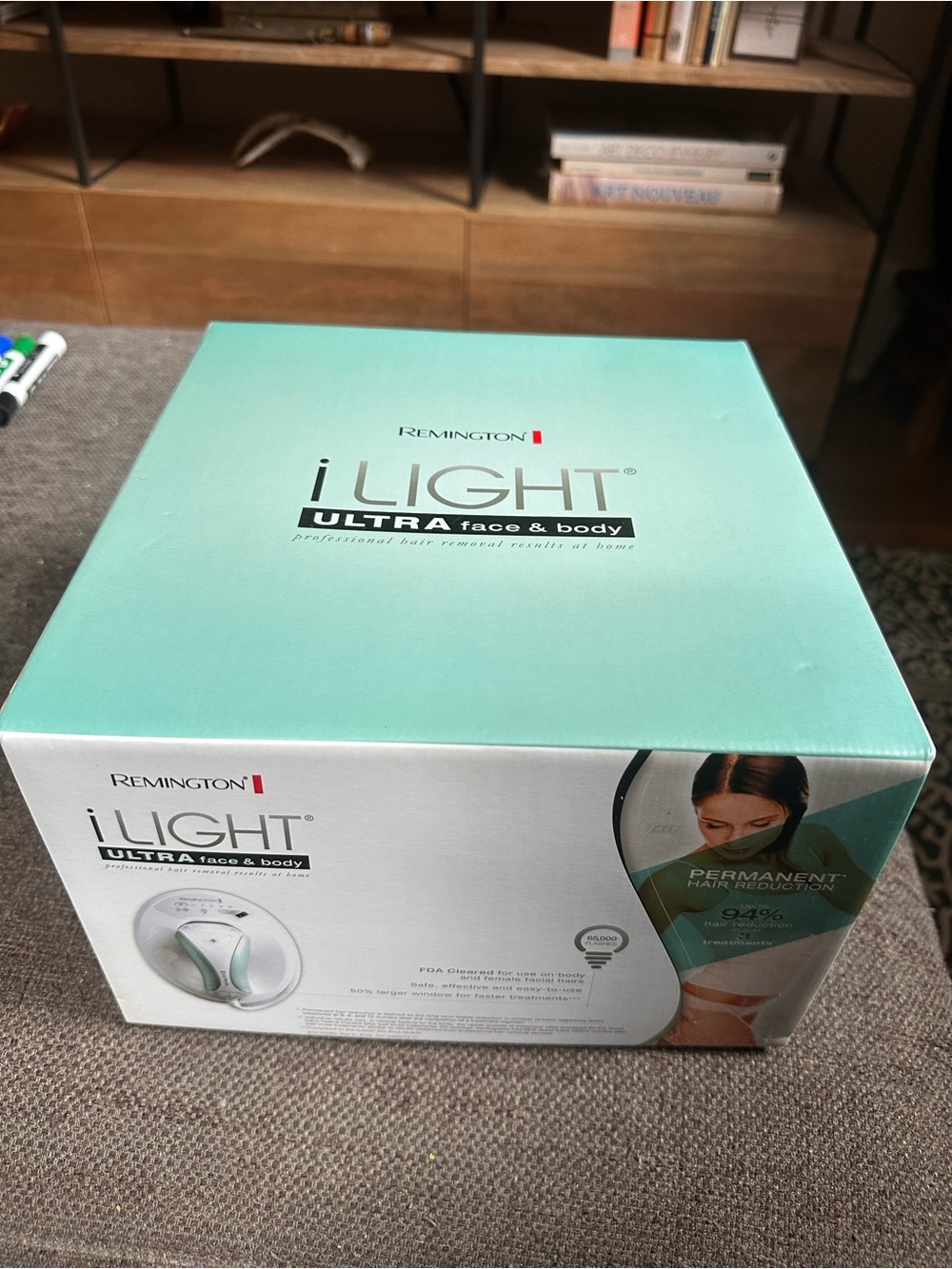 Remington iLIGHT Ultra Face & Body Hair Removal Device in Mint Green and White
